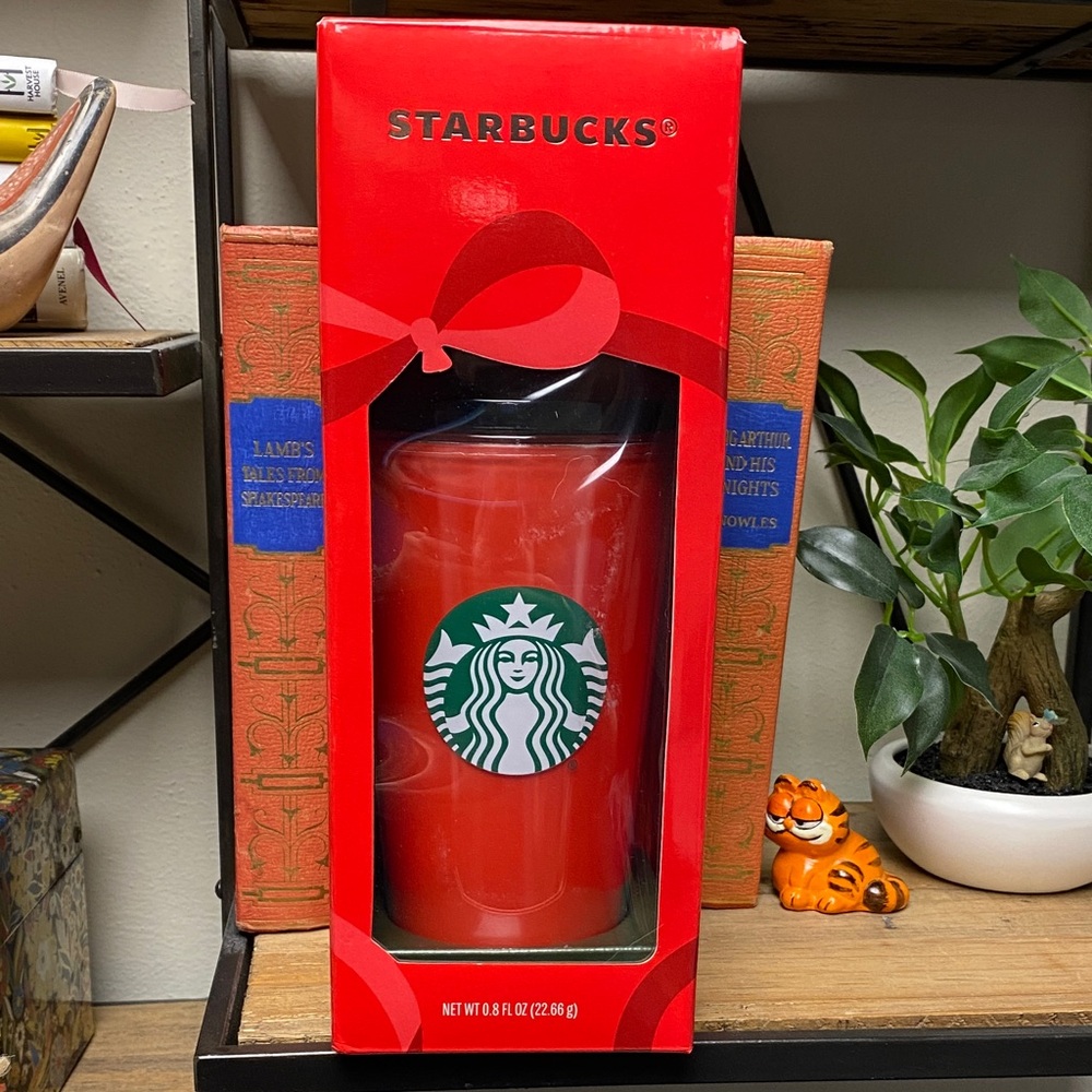 Starbucks Red tumbler with Green Logo in Gift Box. New